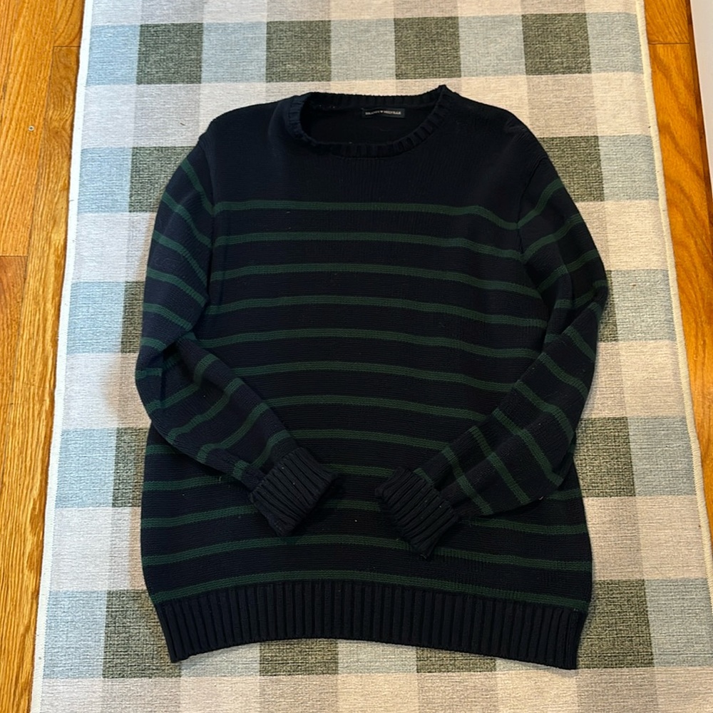 Brandy Melville green blue stripe sweater